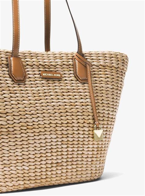 michael kors woven straw tote|michael kors straw handbags clearance.